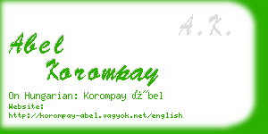 abel korompay business card